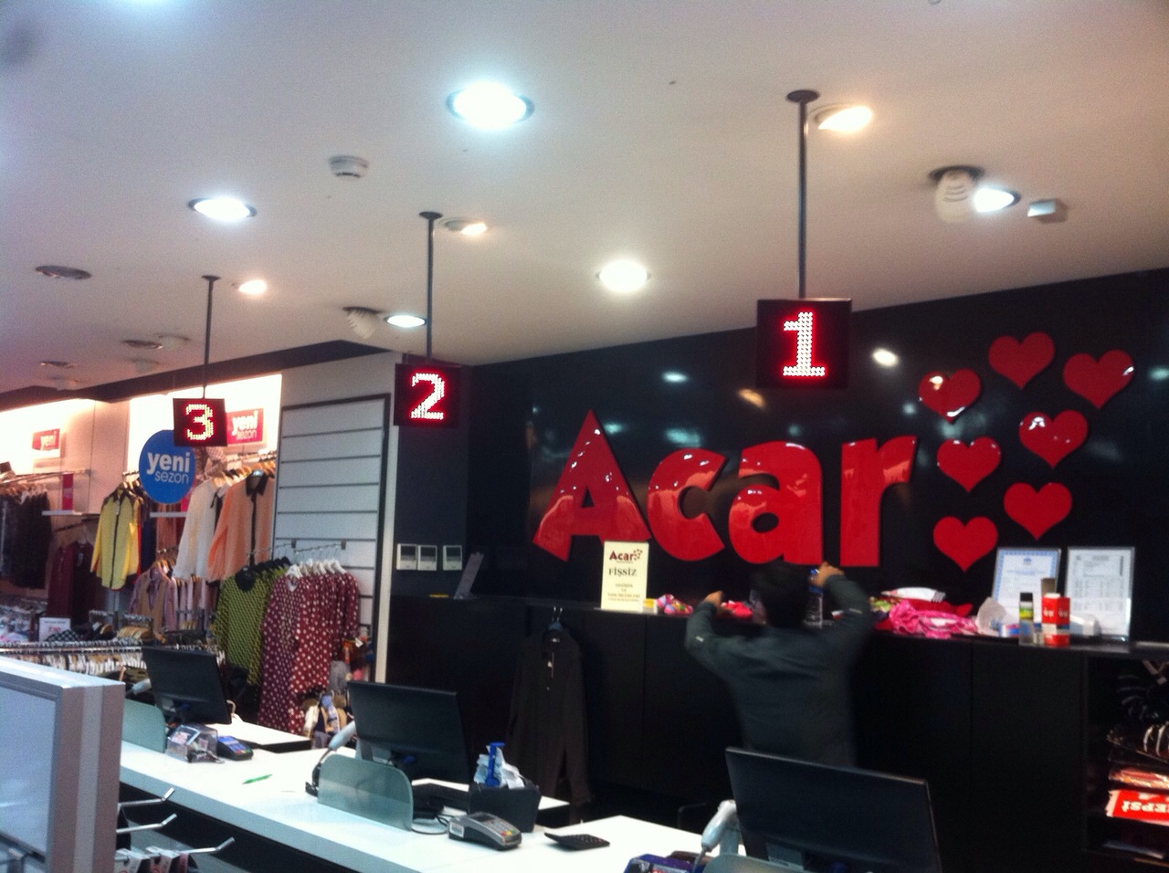 Acar Kids kasa sıramatik sistemi