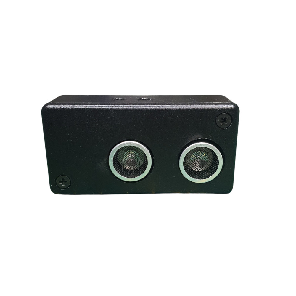 Q-smart Sense temassız çağrı cihazı – ön yüzeyde çift ultrasonik sensörlü görünüm