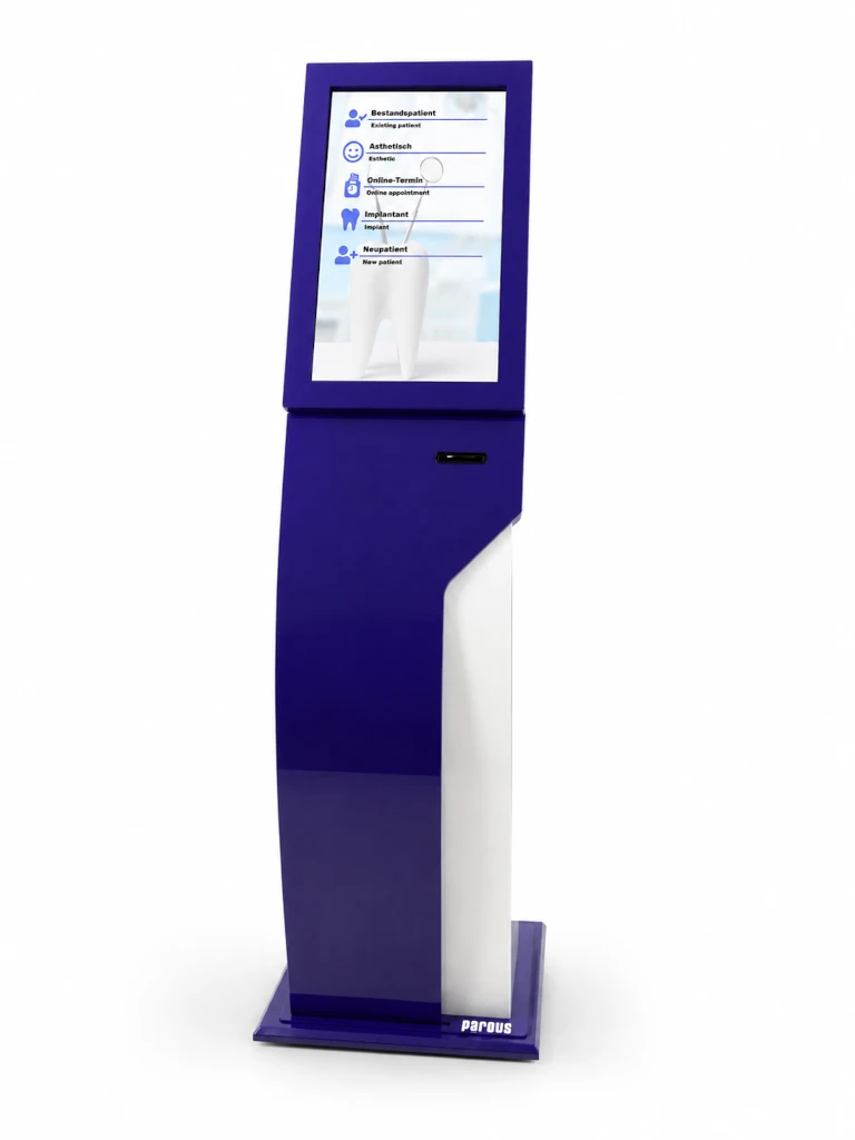 qsmart-e2-siramatik-sistemi-pro Q-smart E2 22 inç dokunmatik sıramatik bilet makinesi, ayaklı sıra yönetim kiosku